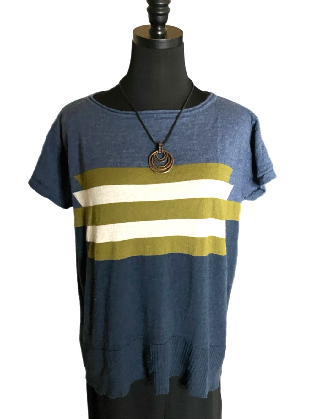 Pendleton Knit Top in Blue with Aztec Design Size Medium - Picture 3 of 5